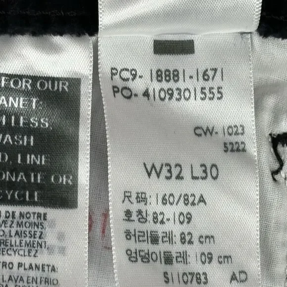 LEVI'S 711 Corduroy Pants Womens 32x30 Black Skinny New $69.50 - Picture 13 of 13